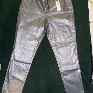 Silver Metallic Pants